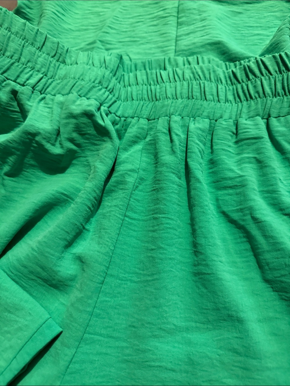 Bright Green Wide-Leg Elastic-Waist Pants - Picture 3 of 6